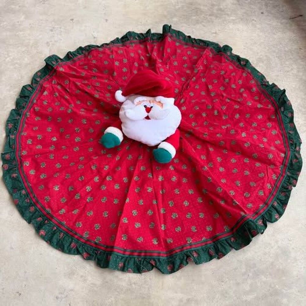 Vintage House of Lloyd Christmas Tree Skirt Santa Claus 90s
